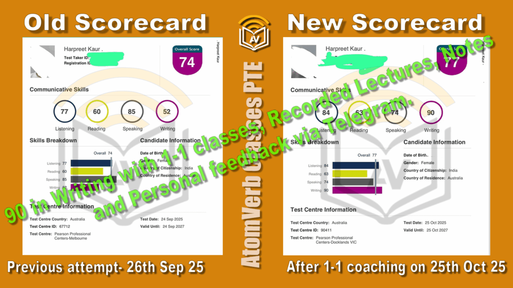 52 to 90 in PTE Academic Writing